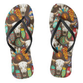 Buffalo Skull Native American Emblem Teenslippers (Voetbed)