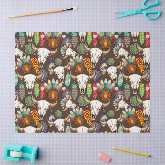 Buffalo Skull Native American Emblem Tissuepapier (Craft)