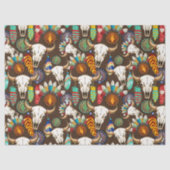 Buffalo Skull Native American Emblem Tissuepapier (Voorkant)