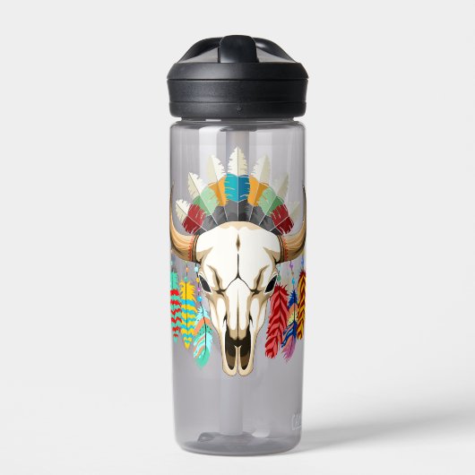 Buffalo Skull Native American Emblem Waterfles (Voorkant)