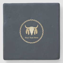 Buffalo Skull Stenen Onderzetter