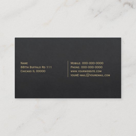 Buffalo Skull Visitekaartje (Achterkant)