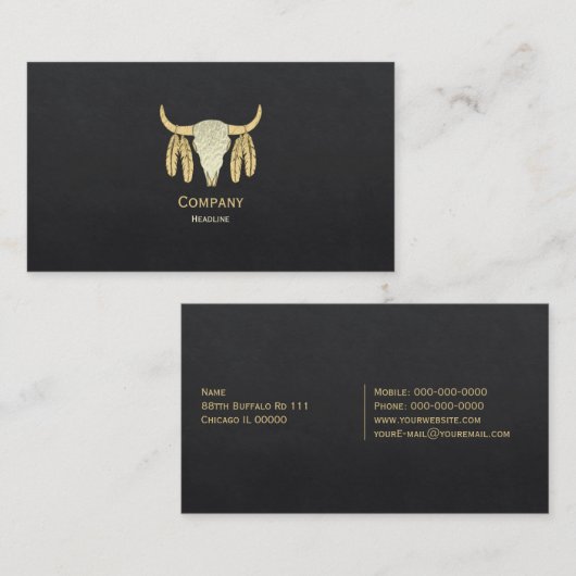 Buffalo Skull Visitekaartje (Voorkant / Achterkant)