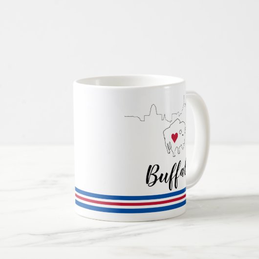 Buffalo Skyline Bills Illustratie Koffie Mok (Voorkant rechts)