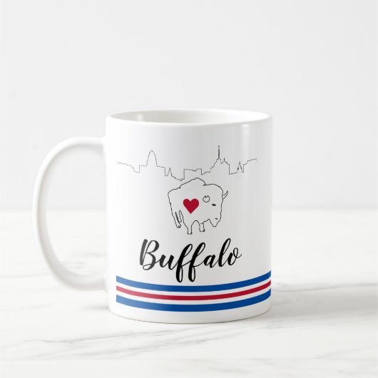 Buffalo Skyline Bills Illustratie Koffie Mok (Links)