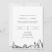 Buffalo Skyline bruiloft uitnodiging met foto (Voorkant)