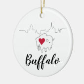 Buffalo Skyline Illustration Art Keramisch Ornament (Links)