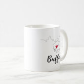 Buffalo Skyline Illustration Coffee Mok (Voorkant rechts)