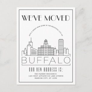 Buffalo Skyline Modern Deco   Adres Gewijzigd Aankondigingskaart
