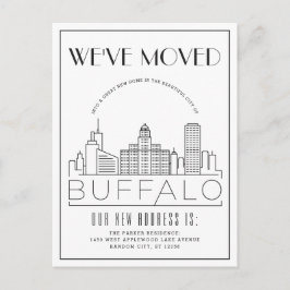 Buffalo Skyline Modern Deco | Adreswijziging Aankondigingskaart