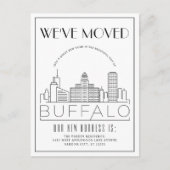 Buffalo Skyline Modern Deco | Adreswijziging Aankondigingskaart (Voorkant)