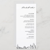 Buffalo Skyline Modern Huwelijksdiner Menu (Voorkant / Achterkant)