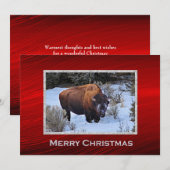 Buffalo Sneeuw Foto Kerst Flat Feestdagenkaart (Voorkant / Achterkant)