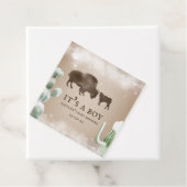 Buffalo Snow Desert Cactus Boy Baby shower Bedankjes Labels (In situ)