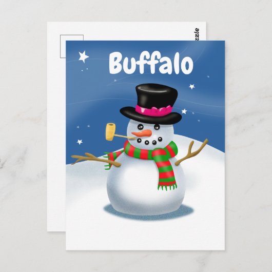 Buffalo Snowman Briefkaart (Voorkant / Achterkant)