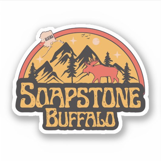 Buffalo Soapstone, Alaska Sticker (Voorkant)