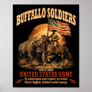 Buffalo soldaten, Afro-Amerikaanse zwarte geschied Poster