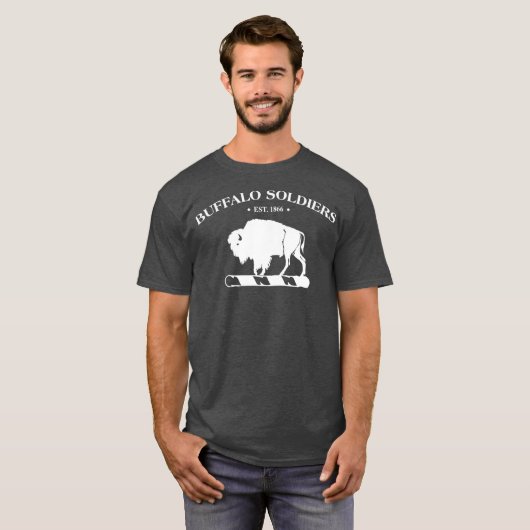 Buffalo Soldaten Burgeroorlog Zwarte Geschiedenis T-shirt (Voorkant volledig)