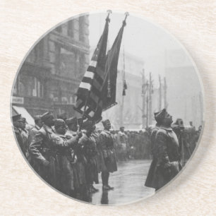 "Buffalo" soldaten die kleuren teruggeven - 1919 Zandsteen Onderzetter