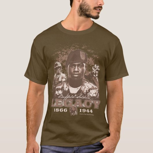Buffalo Soldaten Legacy op Mannen bruine T-shirt (Voorkant)
