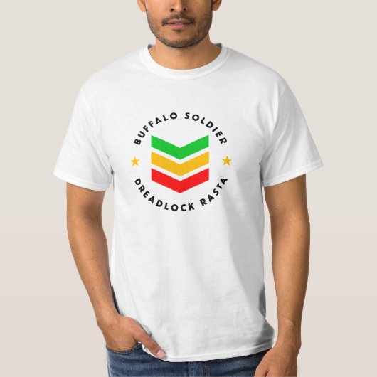 Buffalo Soldier Dreadlock Rasta Reggae T-shirt (Voorkant)