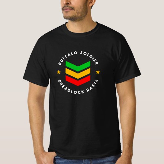 Buffalo Soldier Dreadlock Rasta Reggae T-shirt (Voorkant)