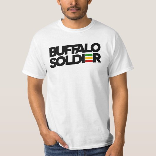 Buffalo Soldier Rasta kleuren Reggae T-shirt (Voorkant)