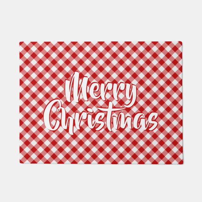 Buffalo Spatbord Rode Witte Doormat Deurmat (Voorkant)