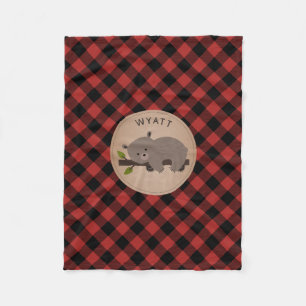 Buffalo Spatslang Beer Kinder flessenbak Fleece Deken