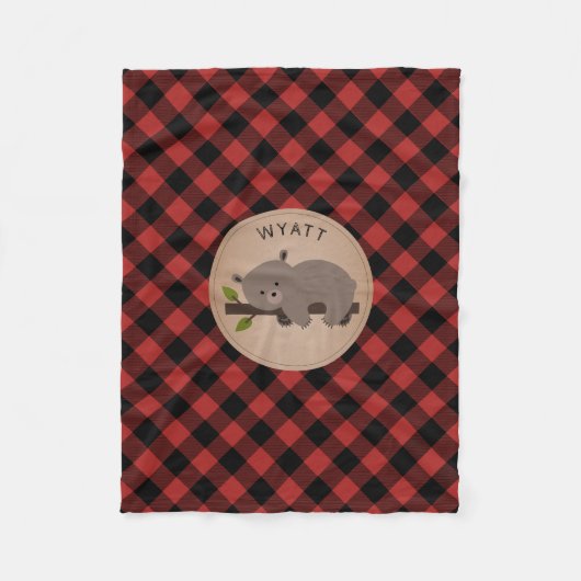 Buffalo Spatslang Beer Kinder flessenbak Fleece Deken (Voorkant)