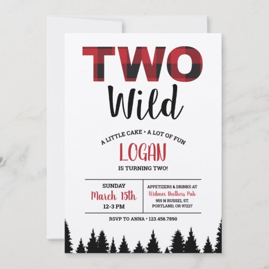 Buffalo speelde tweede verjaardagsuitnodiging twee kaart (Voorkant)