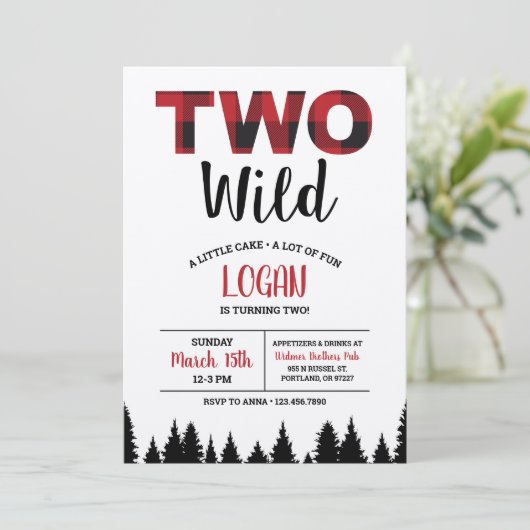 Buffalo speelde tweede verjaardagsuitnodiging twee kaart (Staand voorkant)