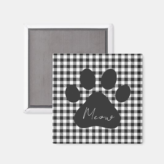 Buffalo Speld afdrukken Zwart wit Meow Klassiek Magneet (Voorkant / Achterkant)