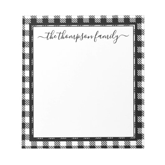 Buffalo Spelde Black White Script-naam Notitieblok (Voorkant)