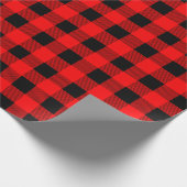 Buffalo-speldencontroles Klassiek rood en zwart Cadeaupapier (Hoek)