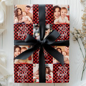 Buffalo-speldenmakerij en heldere kerstfoto cadeaupapier