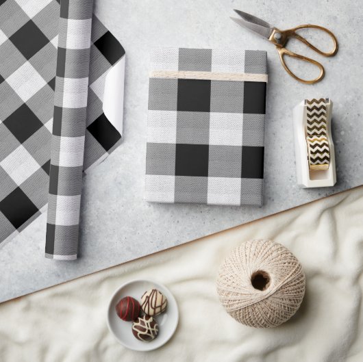 Buffalo Spelzwart en wit ID603 Cadeaupapier (Crafts)