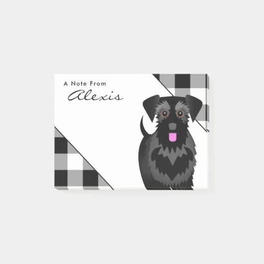 Buffalo Spelzwarte Schnauzer met roze Tongue Post-it® Notes (Voorkant)