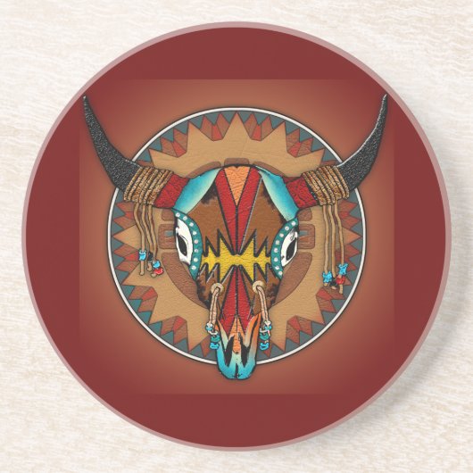 Buffalo Spirit Zandsteen Onderzetter (Voorkant)