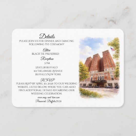 Buffalo Statler Details Invitation Insert Informatiekaartje (Voorkant)