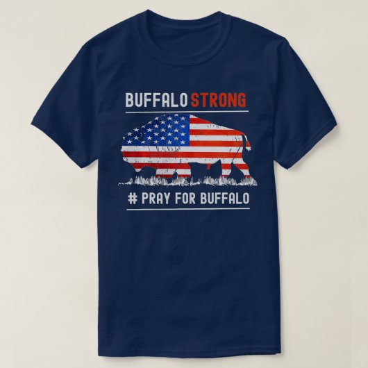 Buffalo sterke pit voor de Amerikaanse vlag van Bu T-shirt (Design voorkant)