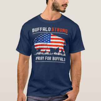 Buffalo sterke pit voor de Amerikaanse vlag van Bu T-shirt