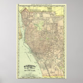 Buffalo Street Map, 1892 Poster (Voorkant)