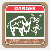 Buffalo Summer Vierkante Sticker (Voorkant)