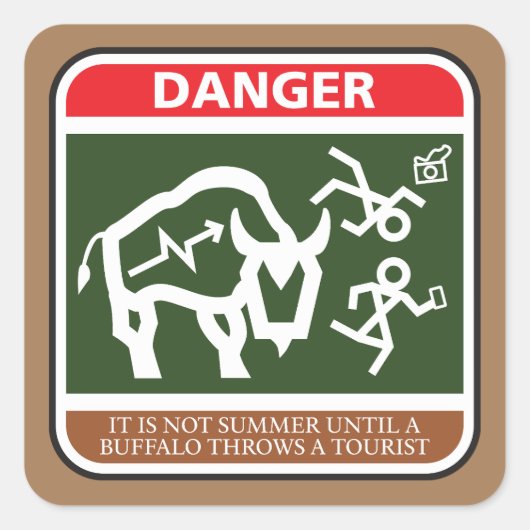 Buffalo Summer Vierkante Sticker (Voorkant)