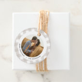 Buffalo tartan moderne natuurfoto Kerstmis Bedankjes Labels (In situ)