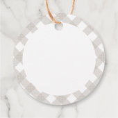 Buffalo tartan moderne natuurfoto Kerstmis Bedankjes Labels (Achterkant)