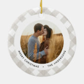 Buffalo tartan moderne natuurfoto Kerstmis Keramisch Ornament (Achterkant)