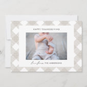 Buffalo tartan moderne natuurlijke 1 foto-Thanksgi Feestdagenkaart (Voorkant)