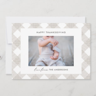 Buffalo tartan moderne natuurlijke 1 foto-Thanksgi Feestdagenkaart